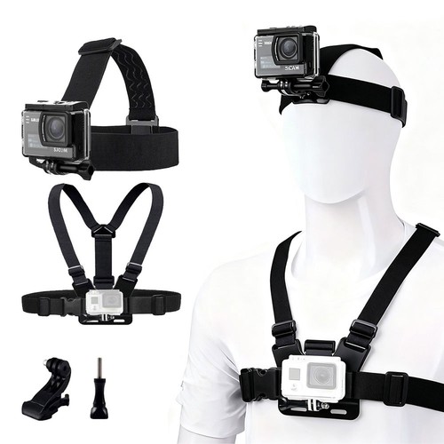 Chest Strap Harness Head Mount for GoPro HERO 4 5 6 7 8 9 10 11 12 Action Camera