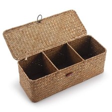 Seagrass Storage Basket for Bathroom - Toilet Tank with 13" x 5" x 4.3" Natural