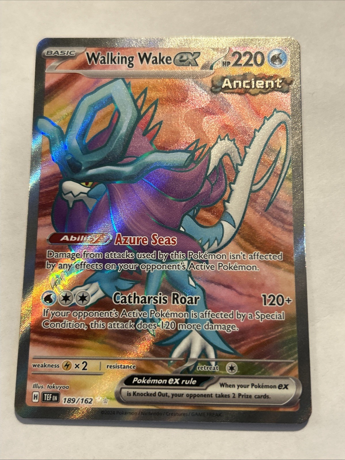 2024 Pokemon Walking Wake ex 189/162 SV05: Temporal Forces Holo NM