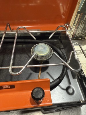 Vintage Zebco Traveler Twinfold Portable Propane 2-Burner Stove