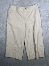 Rafaella Stretch Pants Flat Front Beige Khaki Size 10