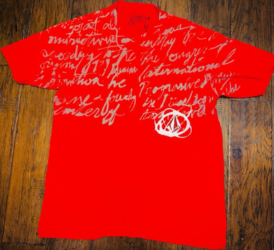Volcom Red White Logo Graphic Print Crew Neck Short Sleeve T-Shirt Size M