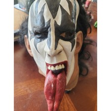 KISS Gene Simmons El Demonio Látex Halloween Disfraz Máscara Con Banda de Rock para el Pelo