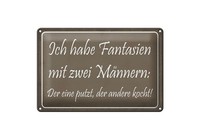 Blechschild Spruch 20X30 Cm Fantasien Mit Zwei MäNnern Deko Schild