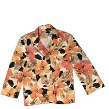 Alfred Dunner Women's Floral Print Blazer Size 18 Cottagecore Spring Jacket VTG
