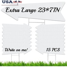 15 Blank Arrow Signs W/ Metal Stakes Events Weddings Directional Yard Signs New