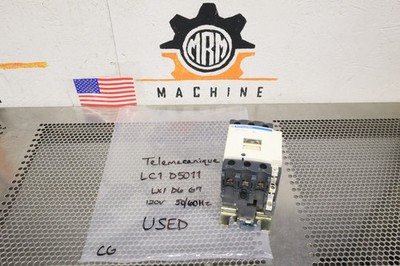 Telemecanique LC1 D50 (LC1 D5011) Contactor LX1 D6 G7 Coil 120V 50/60Hz Used