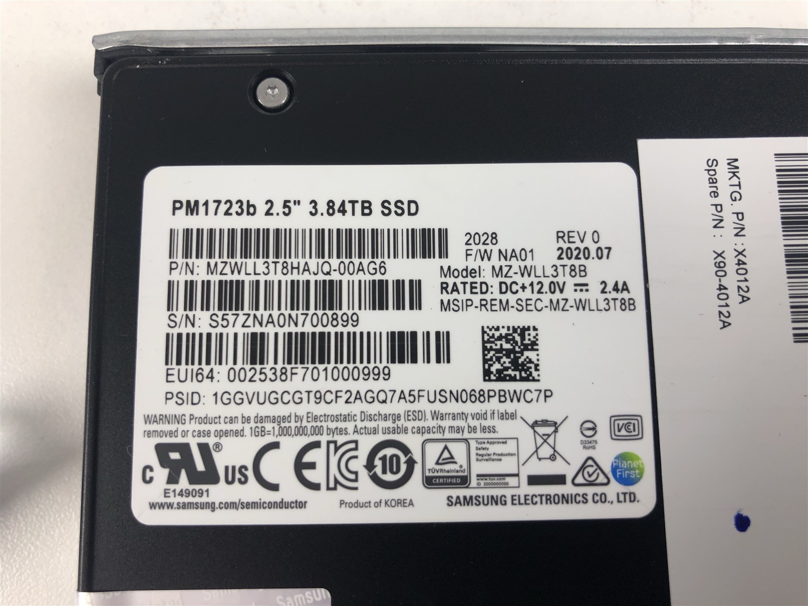 NetApp NAJ-1801 24-Bay NVMe Storage Array w/ 24x Samsung PM1723b 3.84TB ...