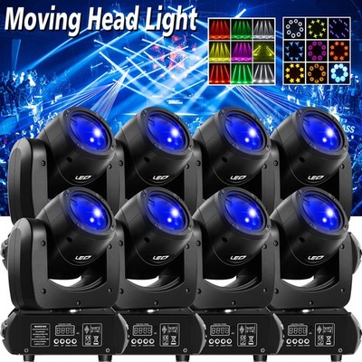 8pcs 150W Moving Head LED Lights RGBW Gobo Beam Stage Spot Light DJ Disco DMX