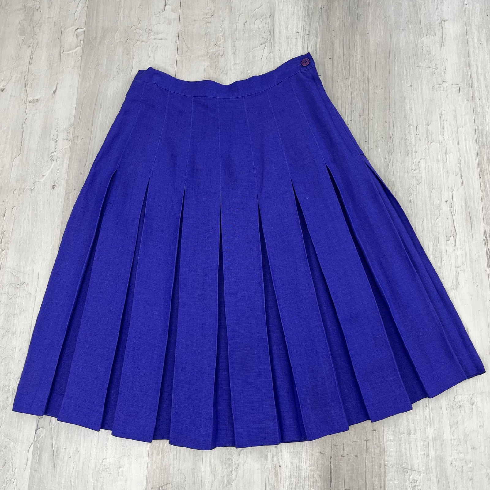 Vintage SK & Co Purple Pleated Flowy Knee-Length Skirt Size 8 Lightweight