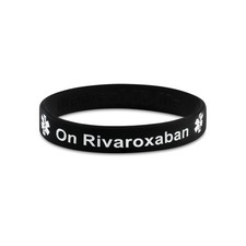 (X1) On Rivaroxaban Medical Alert Wristband Bracelet Blood Clot DVT Silicone UK