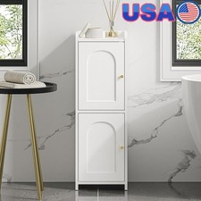 Narrow Bathroom Storage Cabinet W/ Adjustable Shelves Anti-Tip Safety Design New