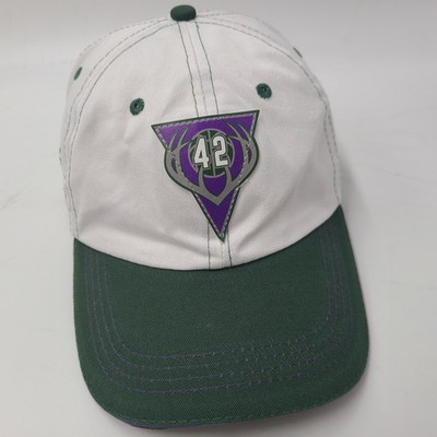 Milwaukee Bucks Hat Adjustable Vin Baker #42 Strapback SGA White Green Men NBA