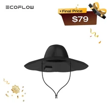EcoFlow Power Hat Solar Charging Bucket Fishing Hat Dual USB-A/USB-C Ports 24 in