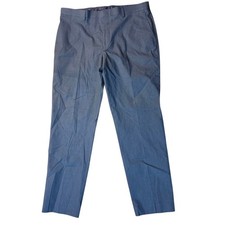 J.Crew Ludlow Dark Blue Italian Cotton Suit Pants 36x32 Tessuti di Sondrio NEW