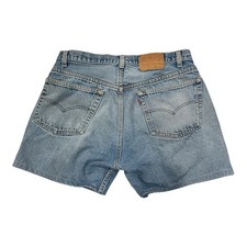 Vintage 90s Levi's 501C XX Blue Denim Shorts Medium Wash 34 x4.5 Button Fly