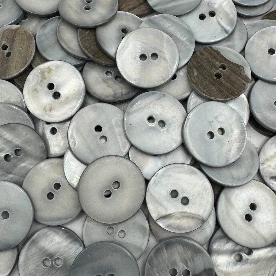 Lt. Smoke Japanese River Shell Blazer-Jacket Button 23mm 7/8" 2hole - Image 2 of 3