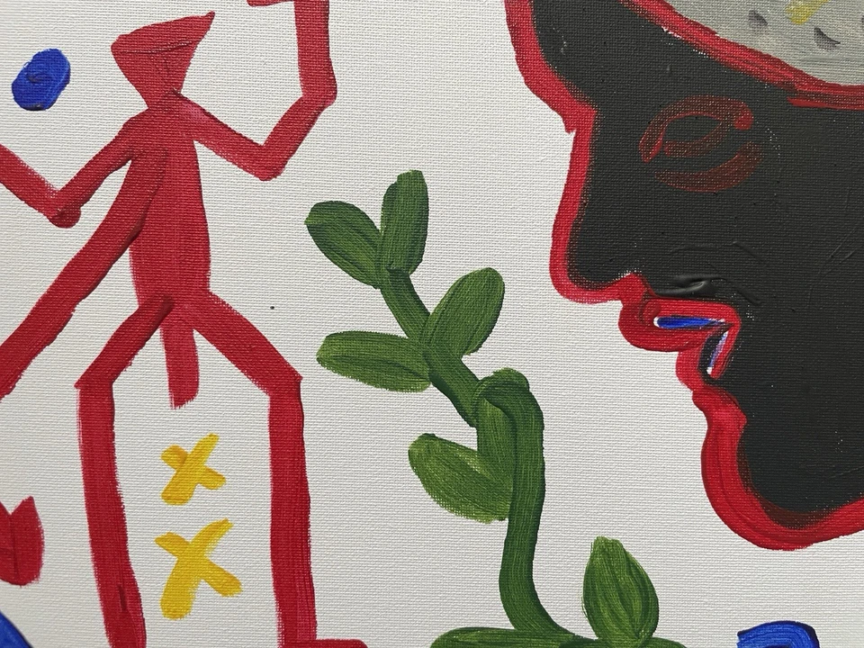 A R Penck óleo sobre lienzo Foto 3 de 4