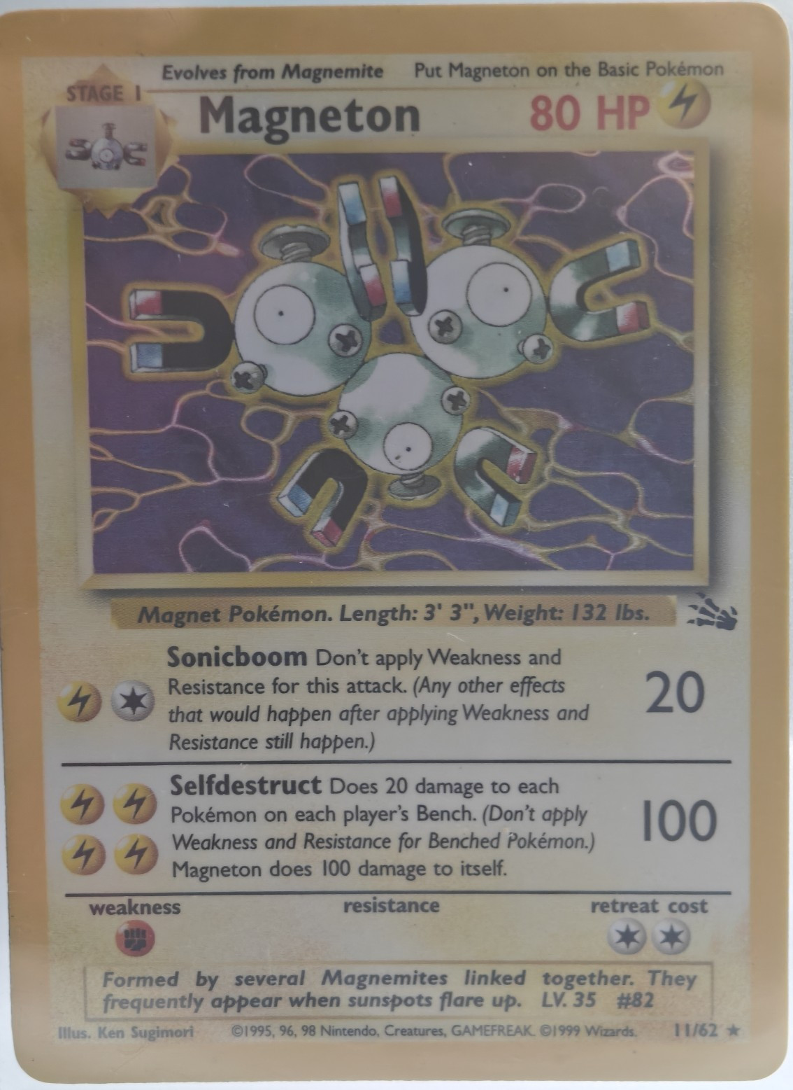 Magneton 9/102 - Base Set Unlimited - Holo Rare Vintage WOTC 1999 Mint