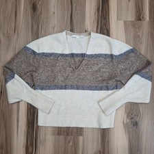 Veronica Beard Miley Colorblock Metallic Pullover Sweater in Ivory Multi XS