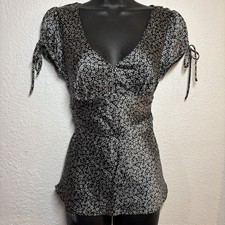 Express Babydoll Top Liberty-style Black Whit...