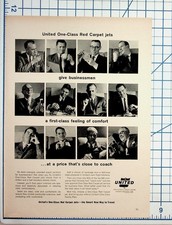 Vintage 1960s United Airlines Red Carpet Jets Magazine Ad Ephemera