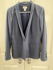 Women  s Loft Navy Blue Blazer Size 4 Button Front