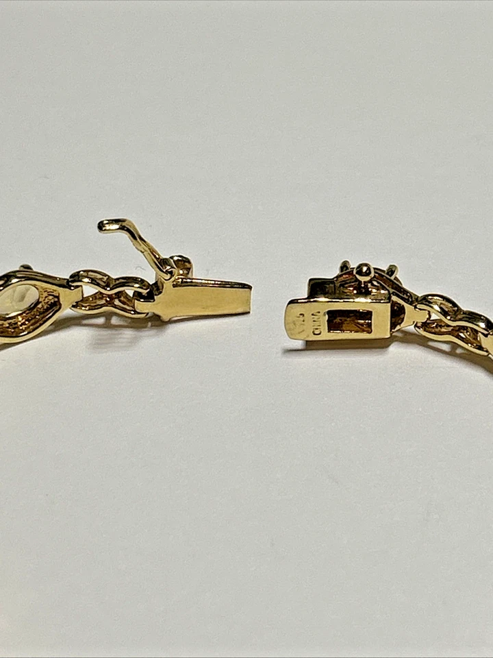 Vintage Vermeil Sterling Silver 925 Citrine Tennis Bracelet 7.75" - Image 4 of 4