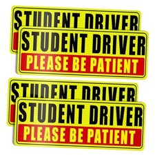 4 Pcs Student Driver Magnet for Car - Be Patient Yellow-studentdriver-4pcs