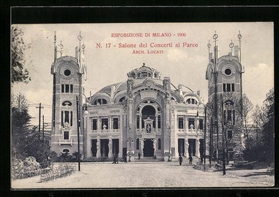Postcard Milano, Esposizione di Milano 1906, Salonde dei Concerti al Parco 1908 