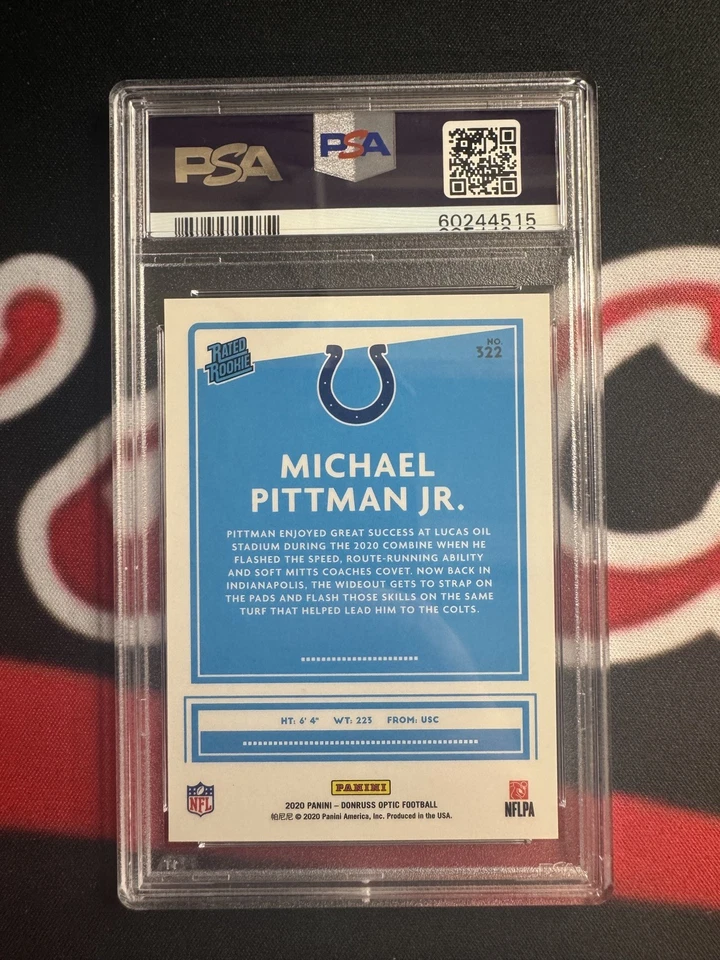 2020 Donruss Optic Michael Pittman Jr. RC #322 Variation SP PSA 10 POP 8 Colts - Image 2 of 2