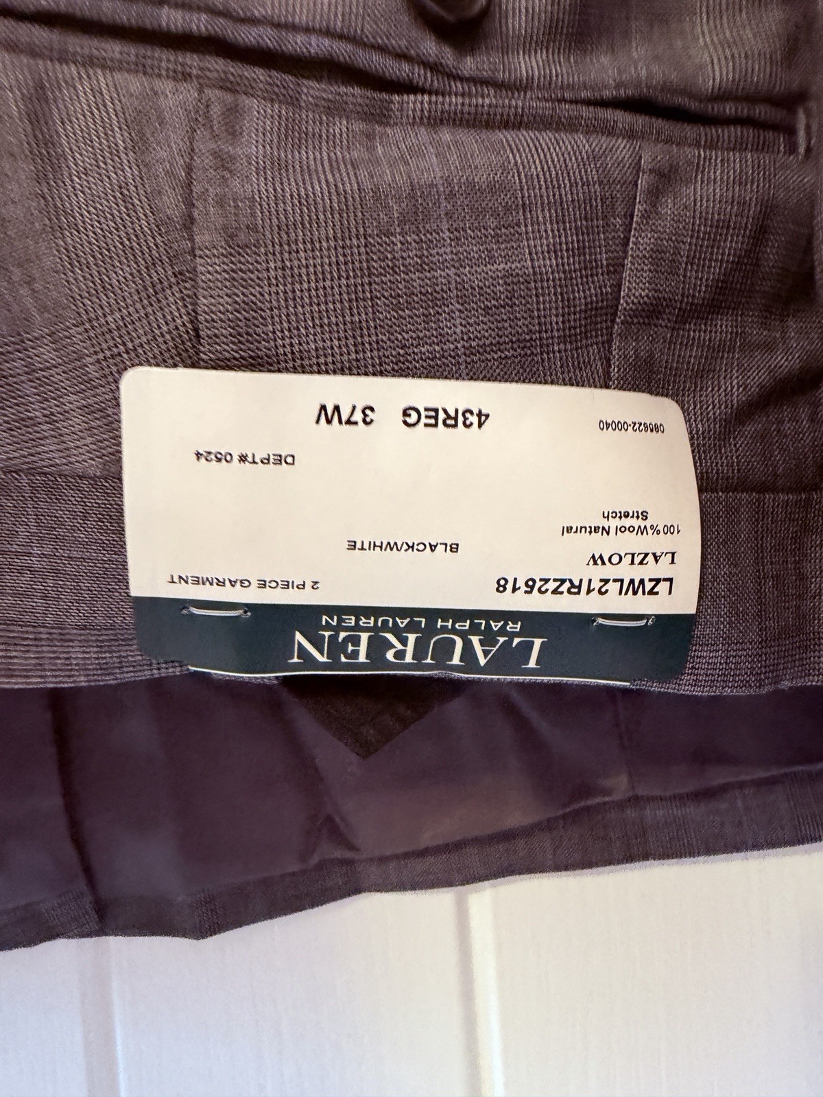 Ralph Lauren Grey 2 Piece Wool Suit 43R 37W BNWT Macy’s RRP $600 image 3