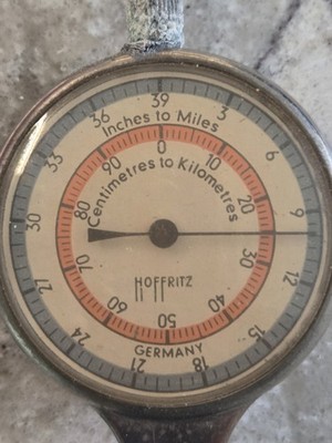Vintage Hoffritz Miles 1 inch 1 mile Map Measure Compass In  Leather Case 