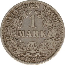 Deutsches Reich 1 Mark 1894 G Silber*