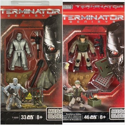 Mega Bloks Terminator Genisys - T-1000 & Resistance Soldat Figuren...