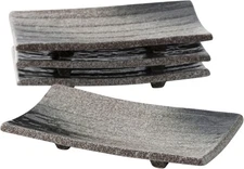 Uaral Sushi Plate Japanese Dish Set Ceramic 8.5*4.5*0.98inch, Dark Blue 