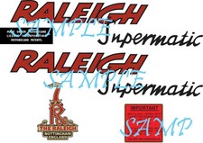 Full set Raleigh RM5 Supermatic Decals Self Adhesive Vintage Moped