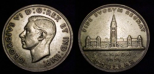CANADA 1939 Silver Dollar VF