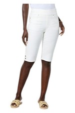DG2 by Diane Gilman Women's Stretch Denim Pull-On Bermuda Short White
