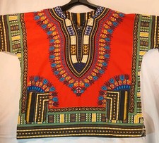 Multi Color Traditional African Dashiki Shirts Large