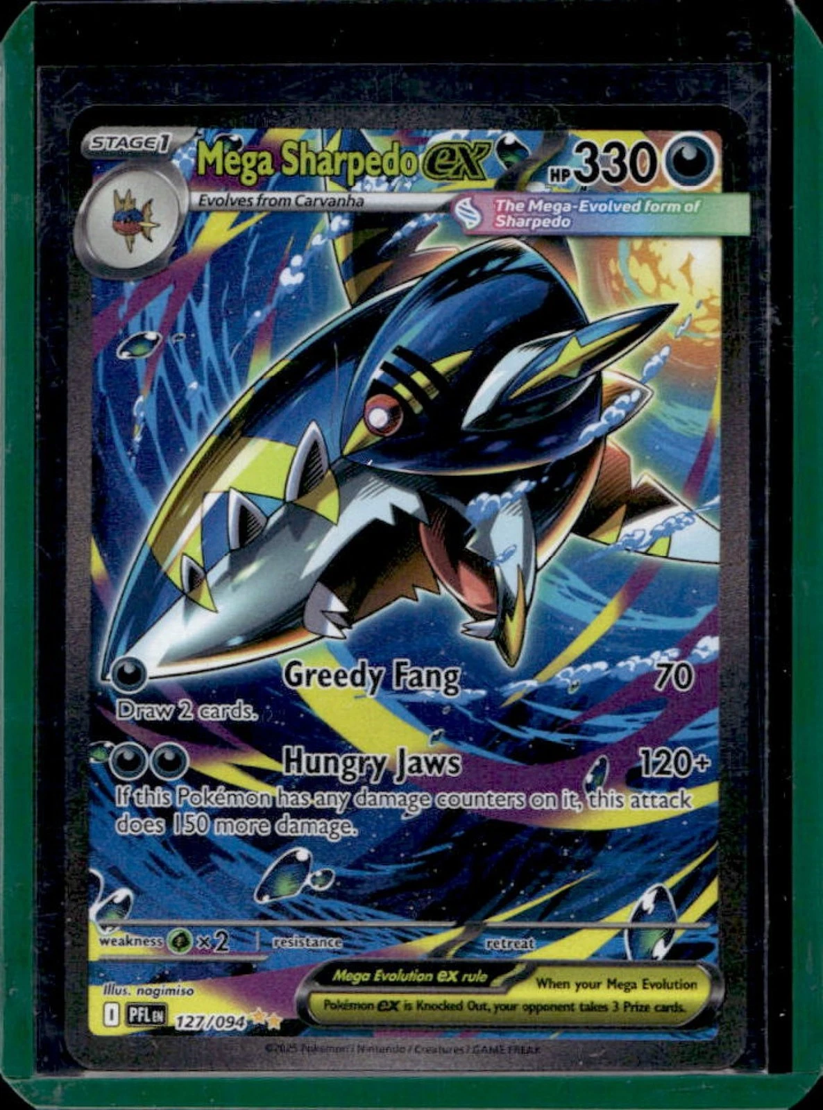 2025 Pokemon PFL Mega Sharpedo ex Special Illustration Rare #127/094