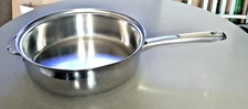 Belgique 11" Stainless Steel Saute Frying Pan Skillet Made In Belgium Vintage
