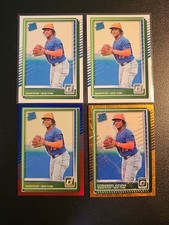 2025 Donruss Luisangel Acuna RR  4 Card Lot  2 Base Blue & Red Orange Laser (RC)