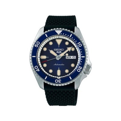 Seiko Sport 5 Suits Style SRPD71K2 Herrenuhr Silikon Schwarz Blau Automatik