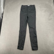 Good American Black Faux Leather High Waisted Leggings Pants Size 2