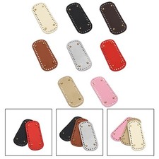 Sturdy and Stylish PU Leather Bag Base for DIY For Knitted Bags (Silver)