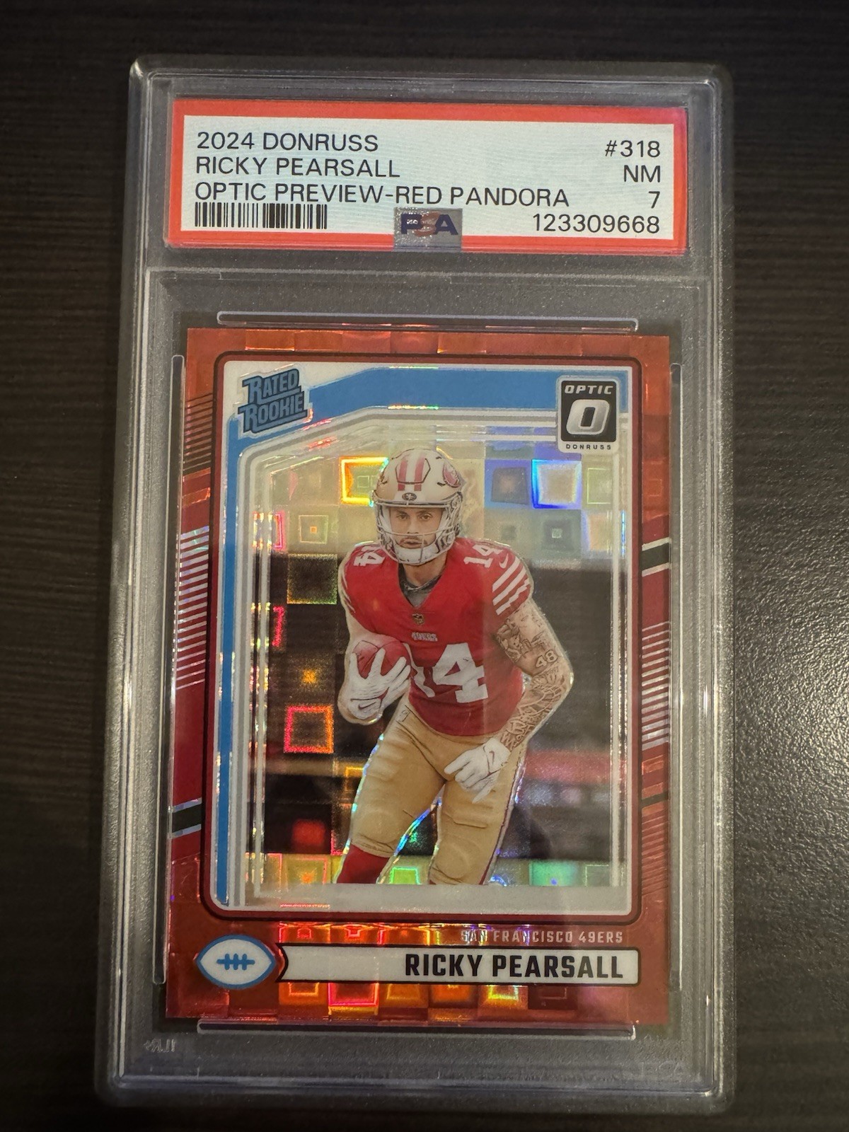 2024 Panini Donruss -  Ricky Pearsall Optic Preview Red Pandora Prizm (RC)