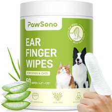 Ear Finger Wipes for Dogs  Cats, Thicker Dog Ear Cleaner Wipes, Natural Reli...