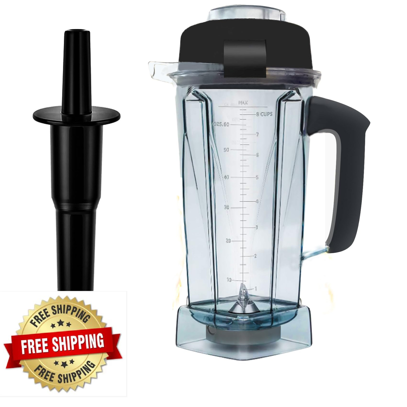 Blender Pitcher 64oz w/ Tamper, Compatible with 5200 5000 75