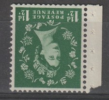 1959 QEII 1 1/2d GREEN GRAPHITE-LINED INVERTED WMK IN UM MINT CONDITION.